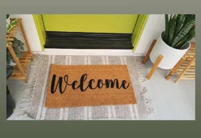 Juvale Home Welcome Natural Coco Coir Mat For Front Door, Oversized Door Mat,  17 X 60 Inch : Target