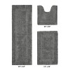 Lux Premium 100% Cotton  Ultra-Soft Tufted Solid Reversible 3 Piece Bath Rug Set, Water-Absorbent, Durable, Machine Washable Bathroom Rug - 2 of 4