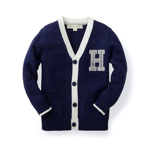 Hope u0026 Henry Boys' Varsity Letter Cardigan (navy Varsity, Xx-small) : Target