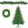 YOOCOZZ Christmas Decoration Set-6FT Pre-Lit Snow Flocked Artificial  Christmas Tree and Garland & Wreath, Colorful LED Lights-8 or 11Lighting Modes - 3 of 4