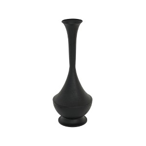 VIP Metal 16.5 in. Black Geometric Sculpted Vase - 1 of 1