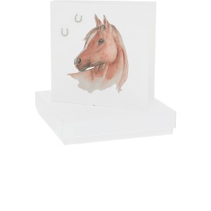 Pavilion Gift Company - Horse - 8mm Sterling Silver Horseshoe Stud Earrings - Earrings - 1 of 4