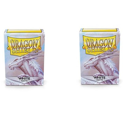 Dragon Shield 2 Packs Dragon Shield Matte White Standard Size 100 ct Card Sleeves Value Bundle!