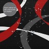 LunaLulinlk Red White and Grey Abstract Ribbon Lines on Black Background Bathroom Shower Curtain - 2 of 4