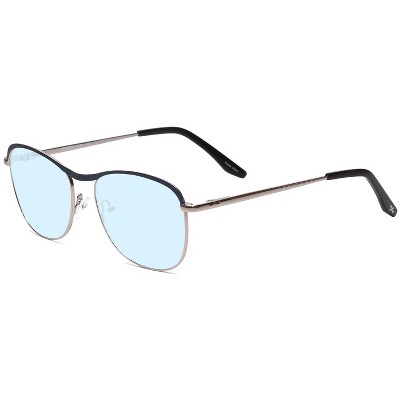 Scott&Zelda SZ7451 Blue Light Block Eyeglasses Matte Blue Gun Metal Silver 55 mm +0.25 Custom Lens Non-Refundable