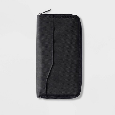 Black Travel Wallet - Passport Wallet For Traveling