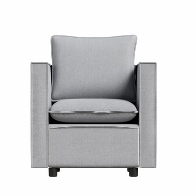 Lirago 25.2"W * 25.6"D * 30.7"H Modern Gray Linen Sofa Chair with Breathable Cushion-Compact Design for Bedroom/Reading Nook, Durable & Easy Assembly