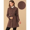 INSPIRE CHIC Women's Peter Pan Collar Single Breasted Winter Long Overcoat - 2 of 4