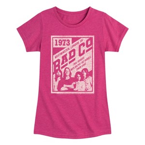 Girls' - Bad Company - Westminster London 1973 Music Group Poster Fitted Short Sleeve Graphic T-Shirt - 1 of 4