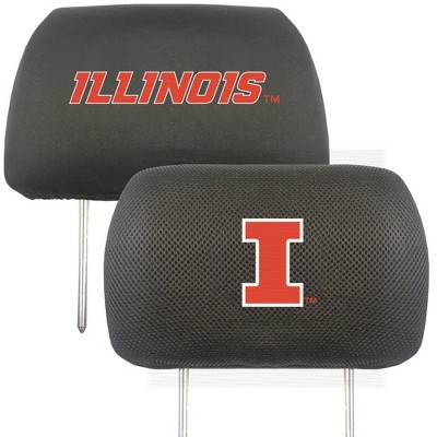 NCAA Illinois Fighting Illini Embroidered Head Rest Cover Set - 2pc