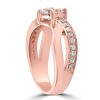 Pompeii3 1 cttw Forever Us 2-Stone Diamond Engagement Cross Over Ring 10k Rose Gold - 2 of 4