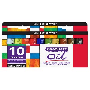 Daler-Rowney Graduate Oil Paint Selection Set, Assorted Colors, 38ml, 10 Pieces - 1 of 2