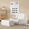 SEVOBAL Sofa Bean Bag Chair for Adults with Ottoman Oversized Beanbag Chair Comfy Lazy Sofa Hip Support Living Room Bedroom, White, 38.6"*33.1"*28" - 2 of 4