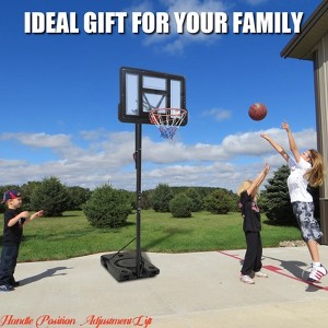 Basketball Hoop Outdoor, Height Adjustable 5.58-10Ft Portable Basketball Goal w/ Enlarged Base & PC Backboard, Indoor Outdoor Hoops - 1 of 4
