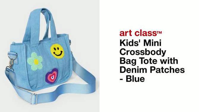 Girls&#39; Mini Crossbody Bag Tote with Denim Patches - art class&#8482; Blue, 2 of 8, play video