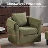 Syemin Velvet Accent Chair Set of 2, One Chair, One Ottoman, Modern Bucket Chair Armchair Living Room, Bedroom, Black, 27"*24.6"*24.8" Green, - 2 of 4