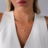 HTUTWOO 14K Gold Plated Layering Choker With Pear-Cut Stone Pendant, Double-layer Gold-plated Drop-shaped Zircon Pendant Necklace Set For Women - 3 of 3