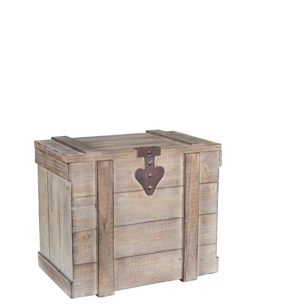 Household Essentials Antiqued Decorative Trunk Medium: Multicolored Storage Trunk, Furniture Trunks, 22" x 13.25" x 18.25"