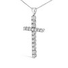 Haus of Brilliance Silver 1/4 Cttw Diamond Miracle Set Cross Unisex Pendant Necklace - 4 of 4