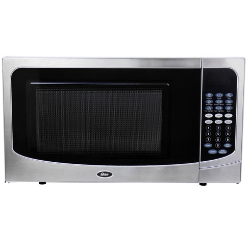 Oster Mid-Size 1.1-Cu. Ft. 1000W Countertop Microwave Oven with Push-Button  Open, Black 