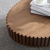 LIVAREEmlen Modern Handcraft Drum Coffee Table Length 43.7 inch for Living Room,Oval Small Coffee Table with Sturdy Pedestal - 4 of 4