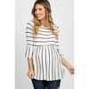 Pinkblush PinkBlush Ivory Striped Peplum Ruffle Maternity Top - 2 of 4