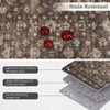Coucheta Vintage Washable Area Rug for Bedroom, Distressed Non Slip Non-Shedding Floral Soft Throw Rugs for Living Room Dining Entryway Bathroom - 3 of 4