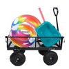SEVOBAL Utility Storage Cart Garden Trolley, Double-Barred Cargo Handcart, Easy To Transport Firewood, Black, 37.00"*19.48"*40.15" - 4 of 4