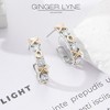 X's and O's Half Hoop Earrings for Women Two Town Gold Plated CZ Ginger Lyne Collection - 3 of 4
