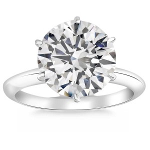 Pompeii3 Certified 5Ct Solitaire Diamond Engagement Ring 14k White Gold Lab Created - Size 6.5 - 1 of 4
