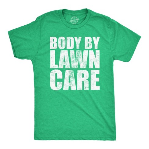 Mens Funny T Shirts Body By Lawn Care Sarcastic Dad Bod Novelty Tee For Men - Crazy Dog Men's T Shirt - image 1 of 4