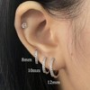 Sterling Silver Hoop Earrings Sterling Silver Stud Earrings for Women 6 Pairs Hypoallergenic Tiny Cubic Zirconia Stud Set Cartilage Hoops - 4 of 4