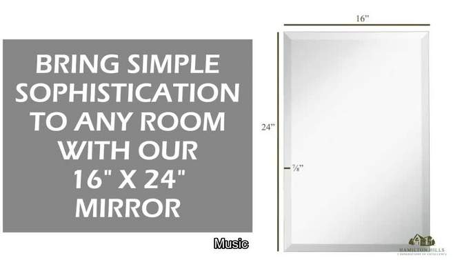 Hamilton Hills 40" x 30" Frameless Rectangular Vanity Mirror, 2 of 5, play video