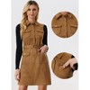 Allegra K Women's Faux Suede Turn Down Collar Tie Waist Sleeveless Button Mini Dress - image 2 of 4