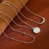 HTUTWOO Layered Silver Necklaces for Women, Sterling Silver Stackable Stack Choker Necklaces,Circle Pendant Chain Dainty Necklace Jewelry for Women - 4 of 4