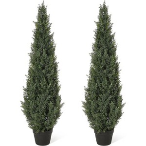 Coucheta Artificial Topiary Trees - Faux Cedar & Cypress in 3-5FT Sizes with UV-Resistant & Pot Options for Indoor/Outdoor Home & Garden Decor - 1 of 4