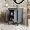 Vynxaria 24 in. 1 Freestanding Grey Bath Vanity with White Ceramic Top 2-Tier Modern Bathroom Storage Cabinet Single Sink Bathroom Vanity - 3 of 4