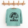 Girl Who Loves Horses Circle - Kids Youth Long Sleeve Graphic T-Shirt - 2 of 3