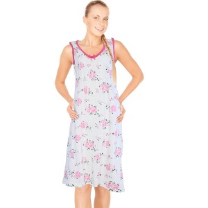 JEFFRICO Womens Sleeveless Nightgowns Sleepwear Soft Pajama Dress Nightshirts - 1 of 4