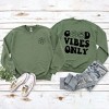 Simply Sage Market Women's Graphic Sweatshirt Good Vibes Only Smiley Face Front And Back - 3 of 4