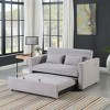 NicBex Modern Convertible Sleeper Chair,Pull-out Sofa Bed with Adjustable Back,Velvet Couches with Sturdy Wood Frame for Living Room,Light Gray - 2 of 4
