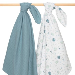 Living Textiles Baby Organic Muslin Swaddle Blanket Set - Banana Leaf - 2pk - 1 of 4