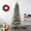 Nearly Natural 8-ft Flocked North Carolina Fir Artificial Christmas Tree with 650 Warm White Lights and 2593 Bendable Branches - 4 of 4