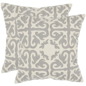 Moroccan Pillow (Set of 2) - Light Grey - 18"X18" - Safavieh - 1 of 1