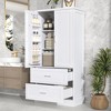 NicBex 64 Inch Tall Bathroom Storage Cabinet,Large Storage Cabinet with 2 Drawers and 2 Doors - 2 of 4