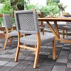 Cambridge Casual Zephyr 2pc Teak Wood Outdoor Dining Chair - 3 of 4