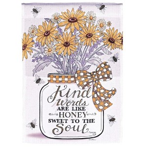 Dicksons Magnolia Garden Kind Words Are Like Honey Sweet To The Soul Floral Yellow 44 x 30 Polyester Outdoor Garden Flag - 1 of 2