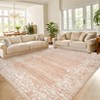 COZONY Washable Floral Print Rug, Non-Slip Ultra-Thin Area Carpet with Border for Living Room and Bedroom - 3 of 4