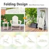 Tangkula Patio 2PCS Adirondack Chair Side Table Set Outdoor Chair Set with End Table Weather Resistant Cup Holder for Backyard Garden White - 2 of 4