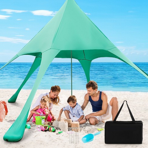  Upgraded - Patented Design Beach Tent 10.5' x 11.5' Fits 4-6  Adults, Sun Shelter Rainbow Suncover, Outdoor Shade for Camping, Backyard,  Picnics - Sand, Grass All Suitable : Sports & Outdoors